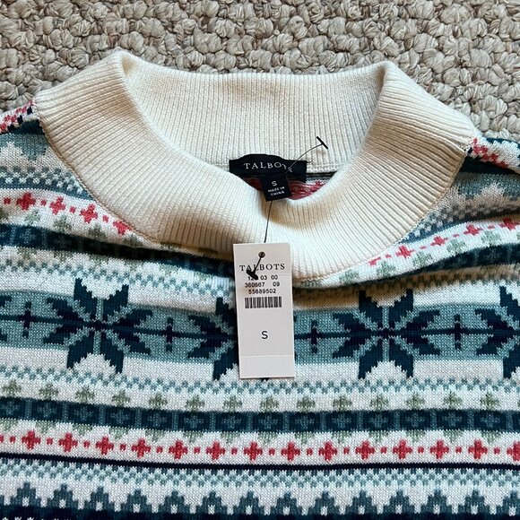 TALBOTS - Fair Isle Mockneck Pullover -- NEW with Tag - Picture 8 of 12